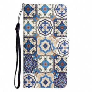 Folio-hoesje voor Samsung Galaxy S23 Ultra 5G Met Ketting Bandjes Patchwork