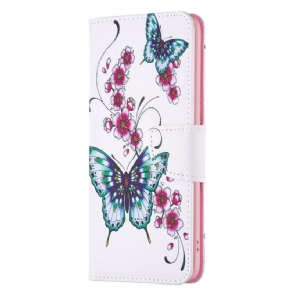 Leren Hoesje voor Samsung Galaxy S23 Ultra 5G Weiger Vlinders