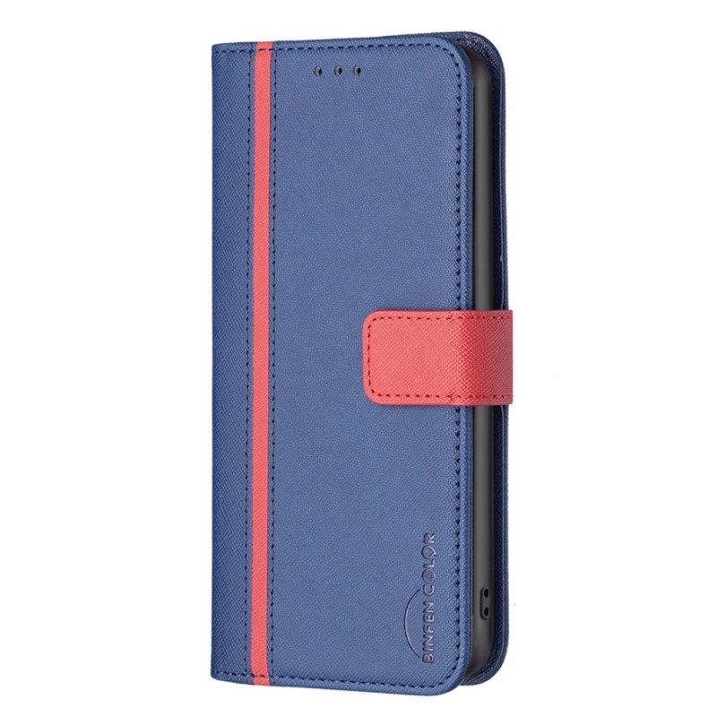 Folio-hoesje voor iPhone 14 Pro Max Tweekleurige Binfen-kleur