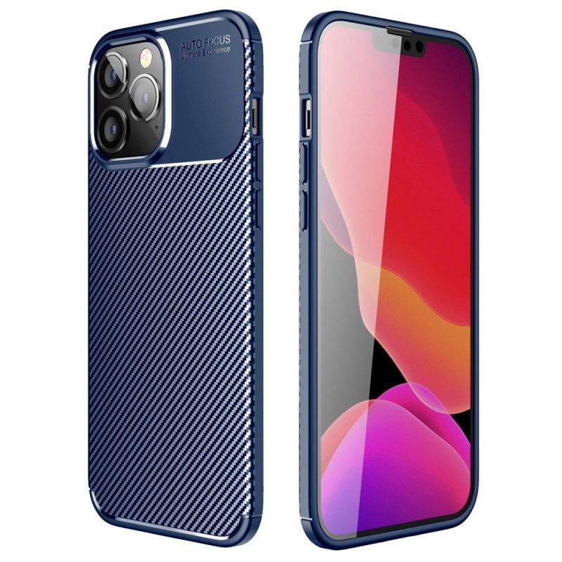 Hoesje voor iPhone 14 Pro Max Flexibele Koolstofvezel