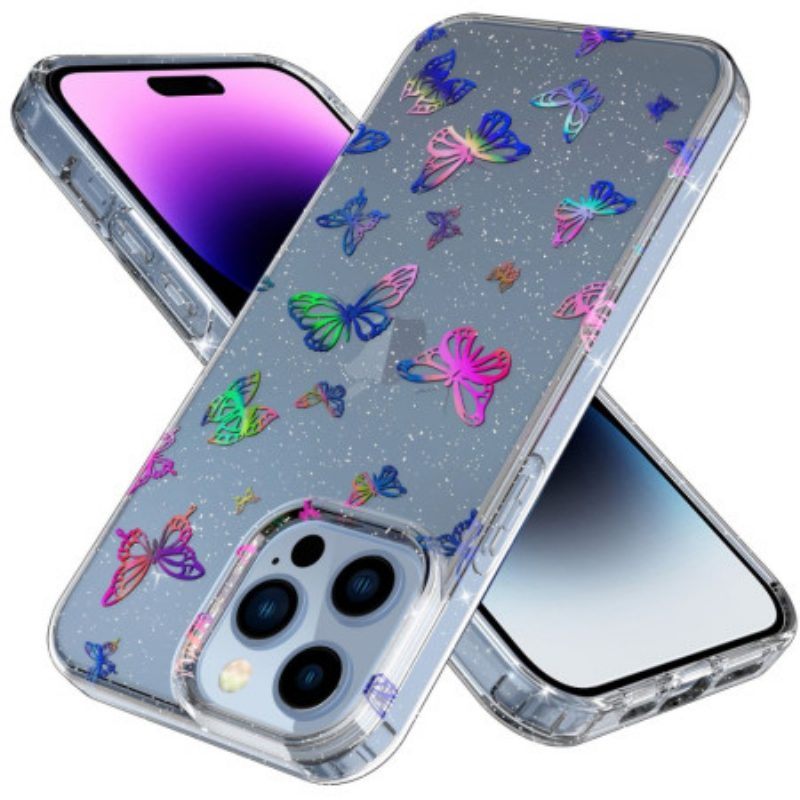 Hoesje voor iPhone 14 Pro Max Naadloze Vlinders