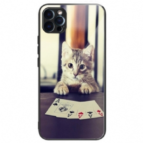 Hoesje voor iPhone 14 Pro Max Pokerkat Van Gehard Glas