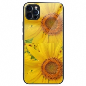 Telefoonhoesje voor iPhone 14 Pro Max Zonnebloemen Van Gehard Glas