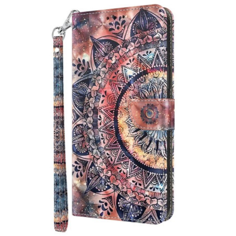 Folio-hoesje voor iPhone 15 Pro Met Ketting Mandala Met Bandje