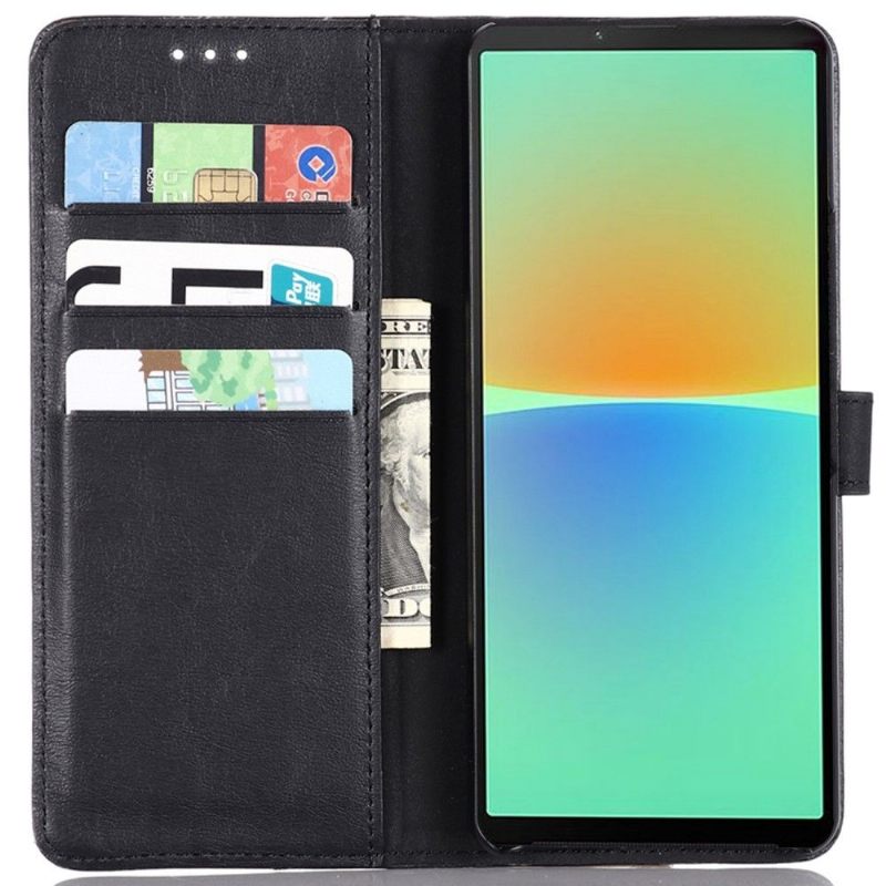 Cover voor Sony Xperia 10 IV Folio-hoesje Retro Kunstleer Folio