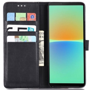 Cover voor Sony Xperia 10 IV Folio-hoesje Retro Kunstleer Folio