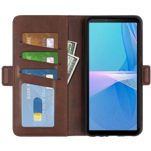 Cover voor Sony Xperia 10 IV Portemonnee Mat Faux Lederen Cover