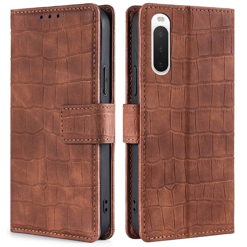 Folio-hoesje voor Sony Xperia 10 IV Ana Imitatieleer Croco Skin Effect