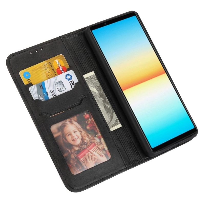 Leren Hoesje voor Sony Xperia 10 IV Bescherming Kitten Met Mat Leereffect