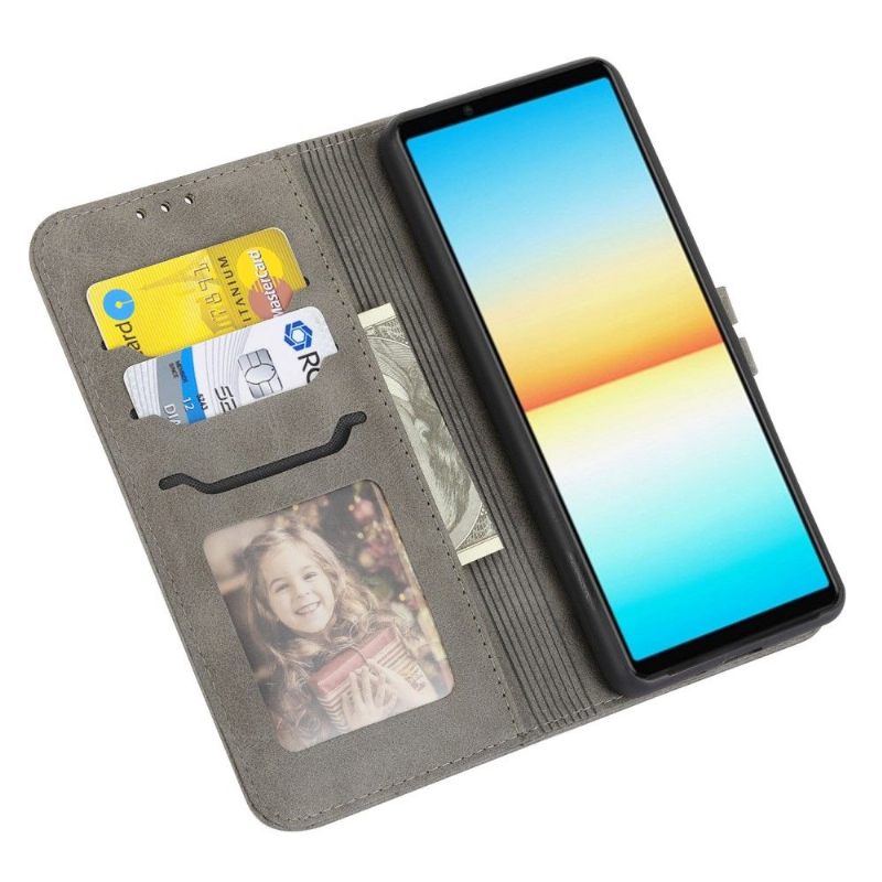 Leren Hoesje voor Sony Xperia 10 IV Bescherming Kitten Met Mat Leereffect