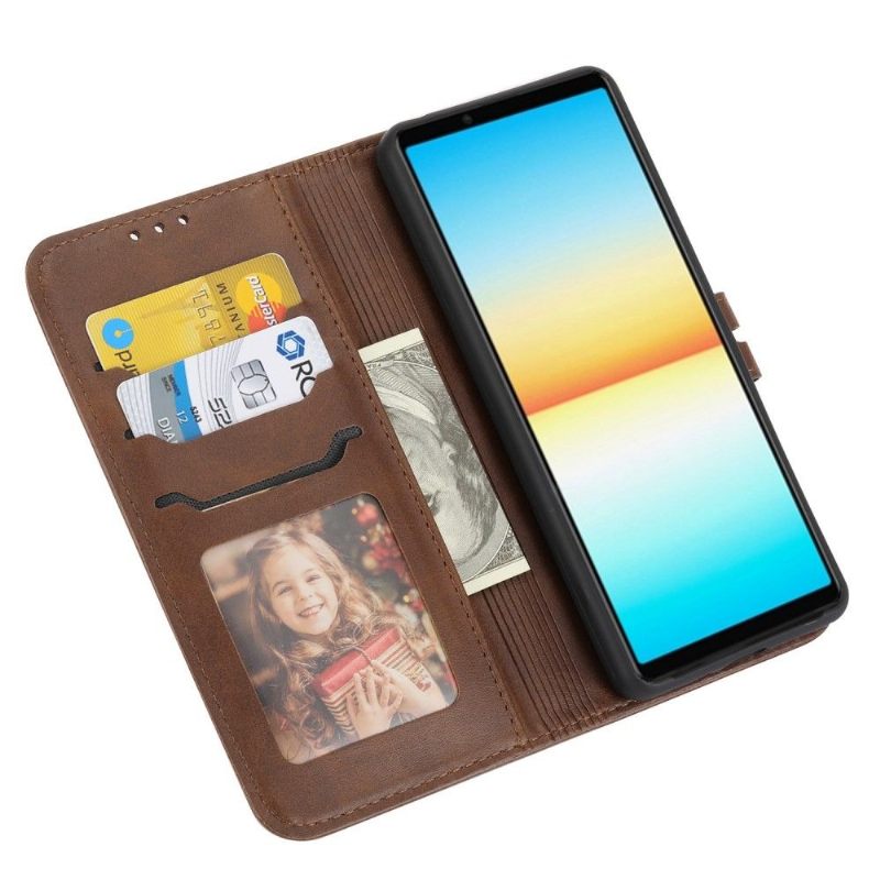 Leren Hoesje voor Sony Xperia 10 IV Bescherming Kitten Met Mat Leereffect