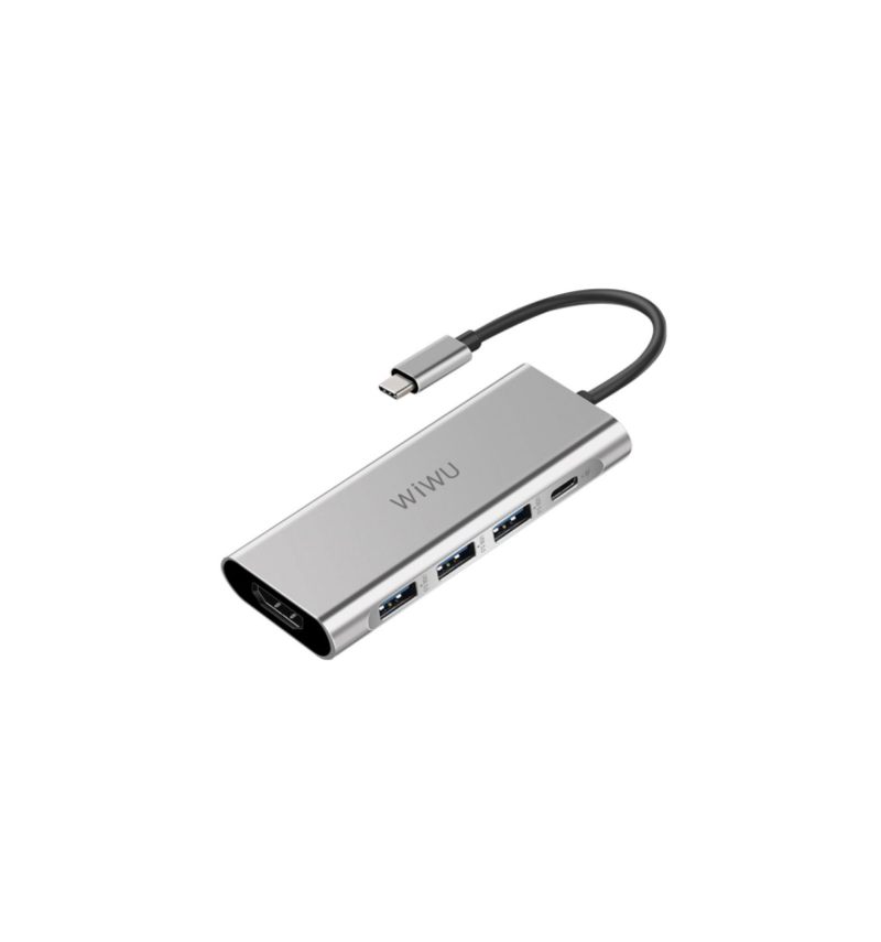 Usb-C Naar Hdmi / Usb Hub-Adapter Voor Computer - Zilver