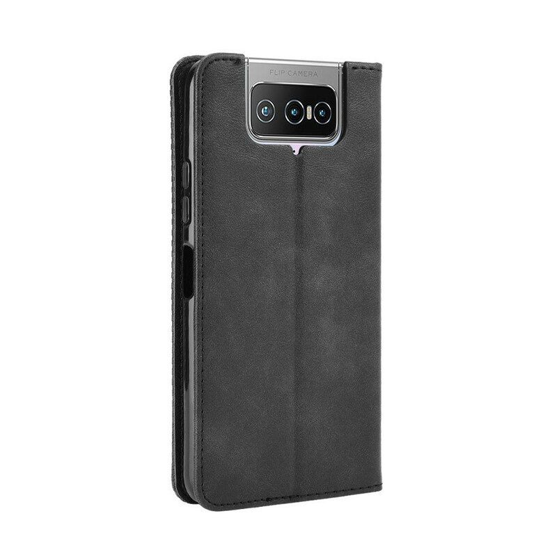 Bescherming Hoesje voor Asus Zenfone 7 / 7 Pro Folio-hoesje Gestileerd Vintage Leereffect