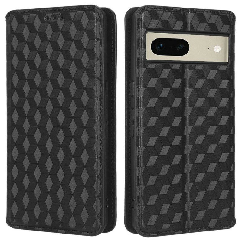 Bescherming Hoesje voor Google Pixel 7 Folio-hoesje 3d Kubussen