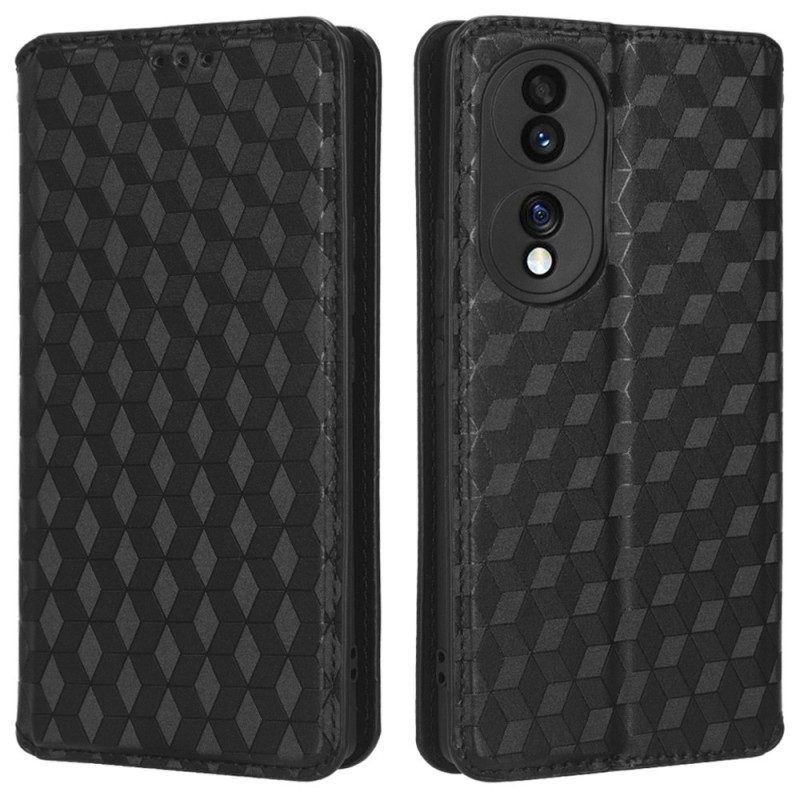 Bescherming Hoesje voor Honor 70 Folio-hoesje 3d Kubussen