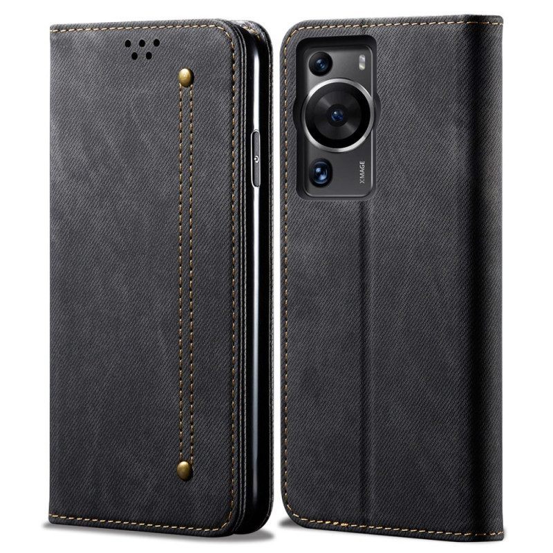 Bescherming Hoesje voor Huawei P60 Pro Folio-hoesje Jeansstof