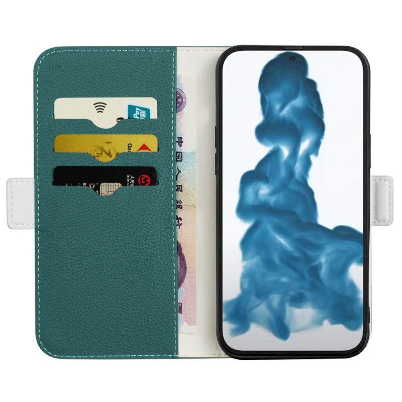 Bescherming Hoesje voor iPhone 14 Folio-hoesje Lychee Kunstleer