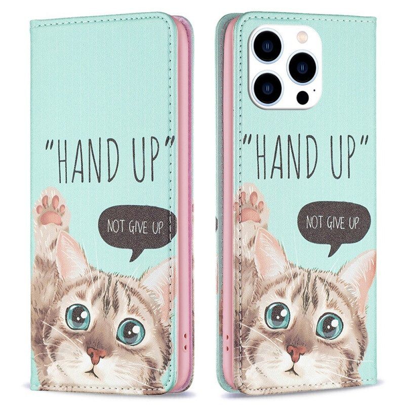 Bescherming Hoesje voor iPhone 14 Pro Folio-hoesje Hand Omhoog