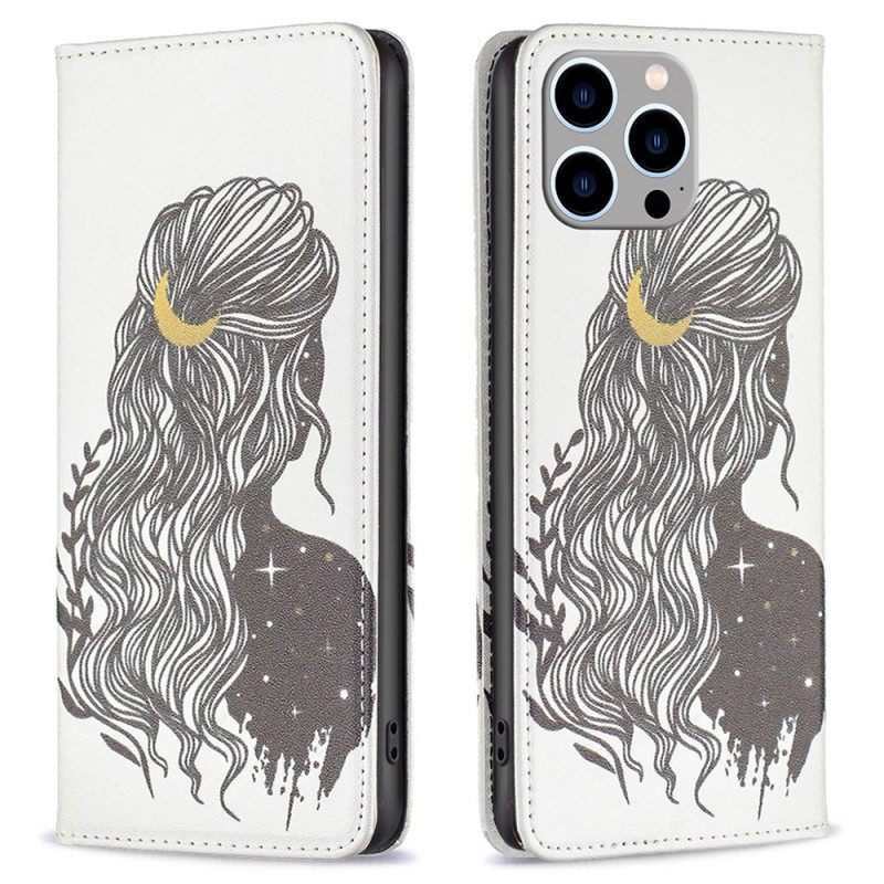 Bescherming Hoesje voor iPhone 14 Pro Max Folio-hoesje Mooi Haar