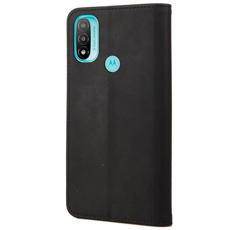 Bescherming Hoesje voor Moto E40 / E30 / E20 Folio-hoesje Tweekleurig Zakelijk Leereffect