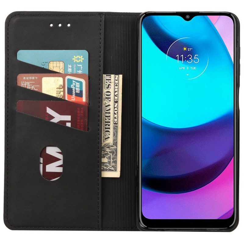 Bescherming Hoesje voor Moto E40 / E30 / E20 Folio-hoesje Tweekleurig Zakelijk Leereffect