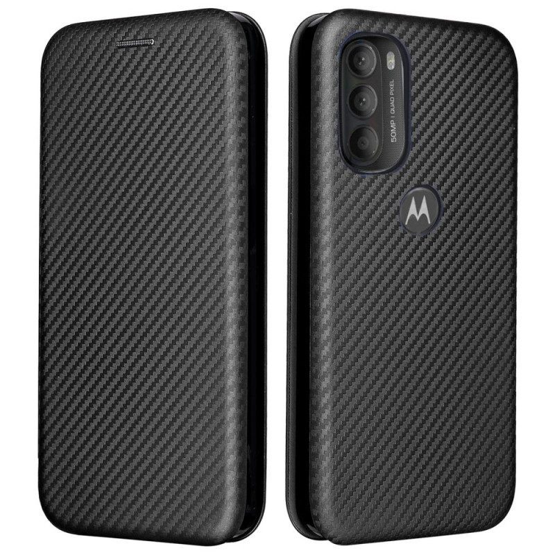 Bescherming Hoesje voor Moto G71 5G Folio-hoesje Gekleurde Koolstofsilicone