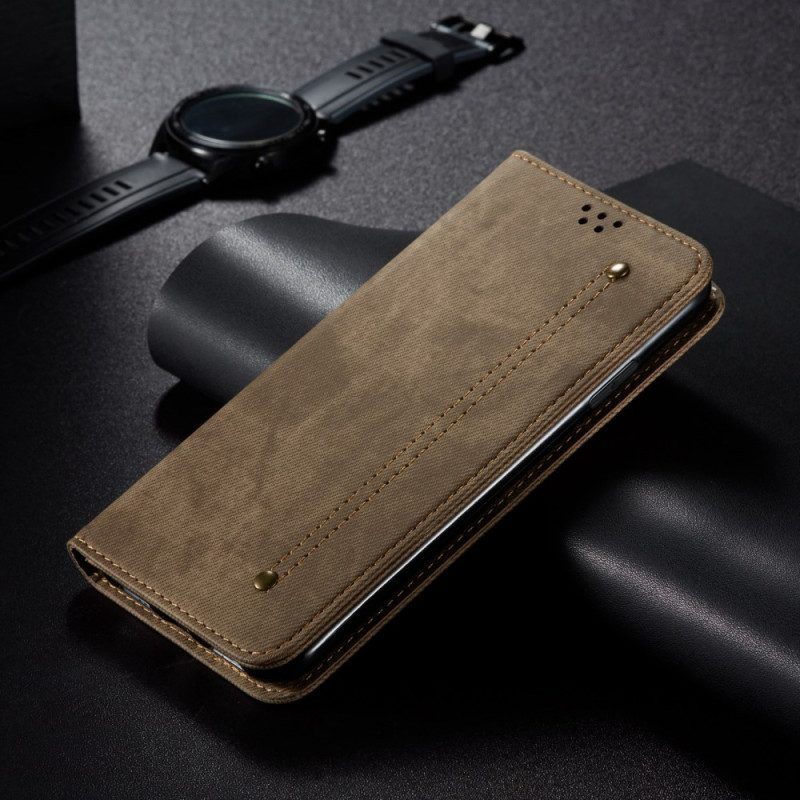 Bescherming Hoesje voor OnePlus 11 5G Folio-hoesje Spijkerstof