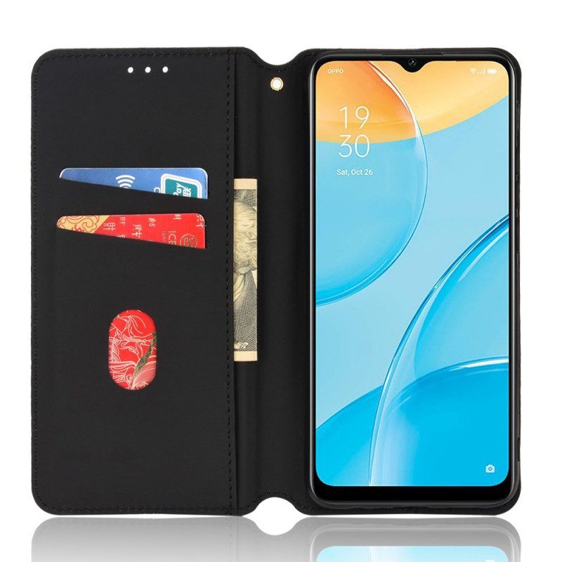 Bescherming Hoesje voor Oppo A15 Folio-hoesje Diamant Leereffect