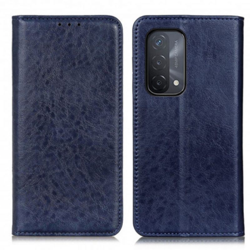 Bescherming Hoesje voor Oppo A54 5G / A74 5G Folio-hoesje Gespleten Lederen Textuur