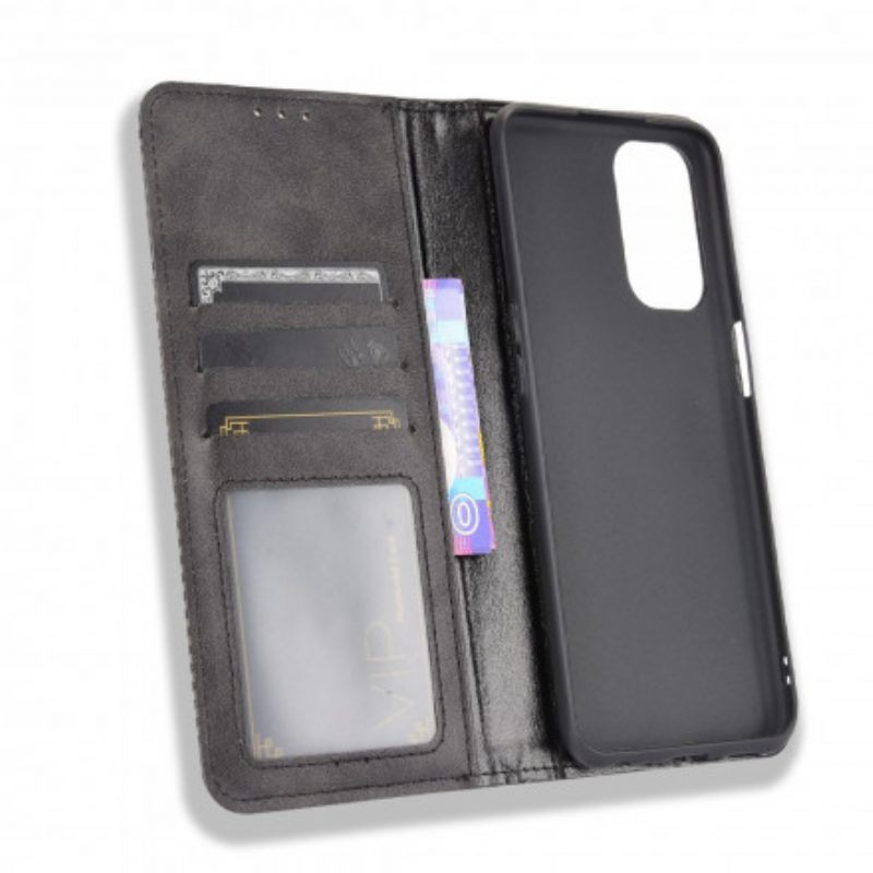 Bescherming Hoesje voor Oppo A54 5G / A74 5G Folio-hoesje Gestileerd Vintage Leereffect