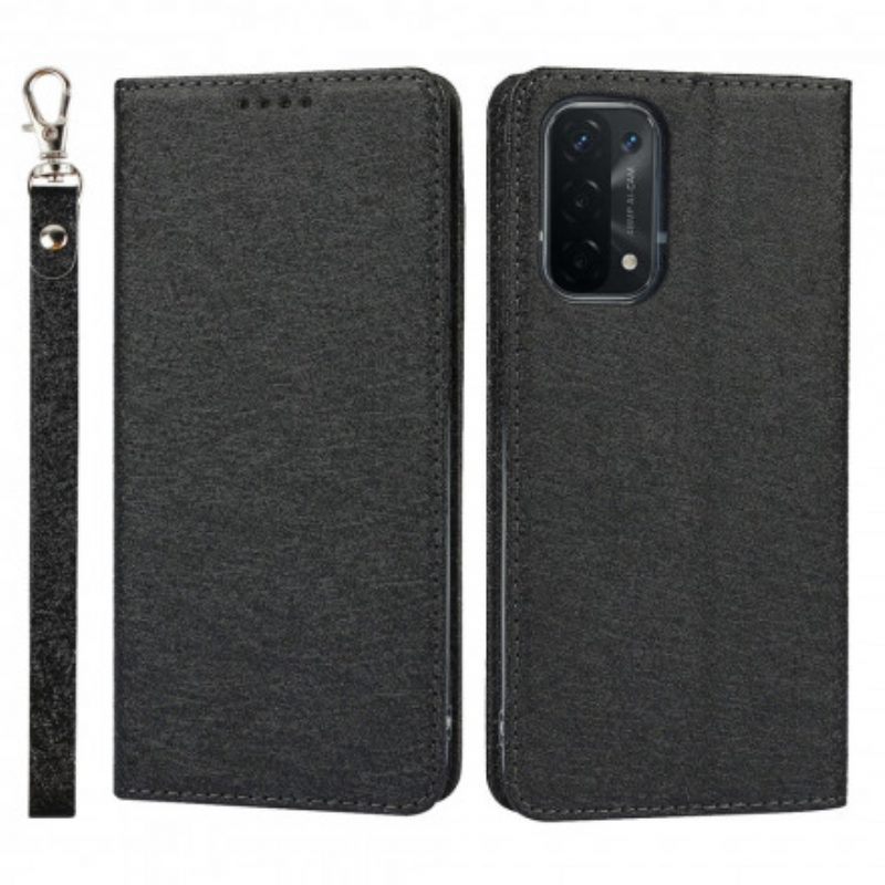 Bescherming Hoesje voor Oppo A54 5G / A74 5G Folio-hoesje Zachte Lederen Stijl Met Riem