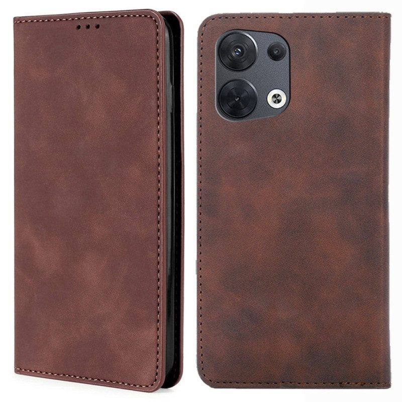 Bescherming Hoesje voor Oppo Reno 8 Folio-hoesje Leer-effect