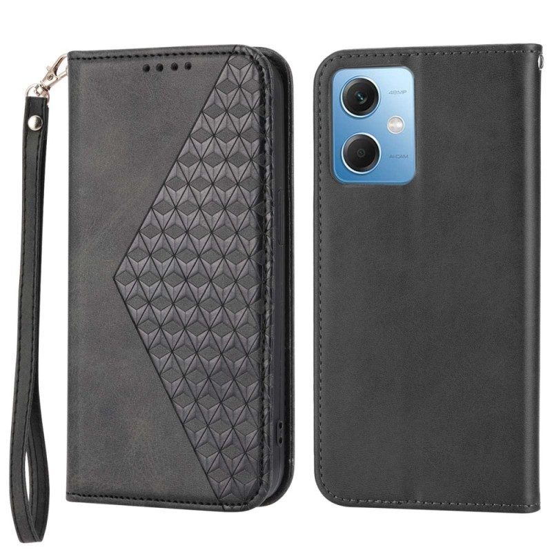 Bescherming Hoesje voor Poco X5 5G Folio-hoesje Stijl Leer 3d-patroon