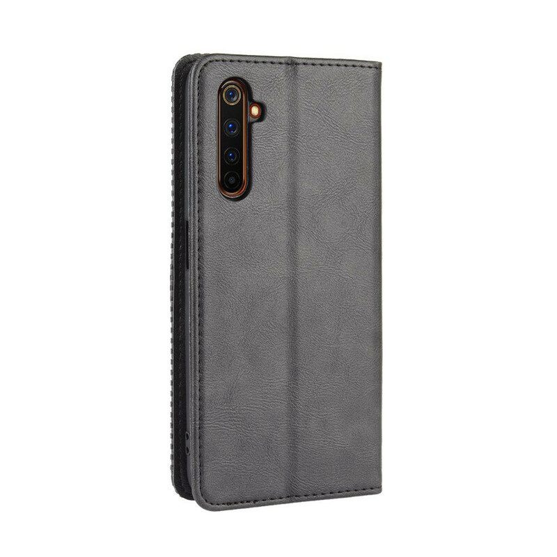 Bescherming Hoesje voor Realme X50 Pro Folio-hoesje Gestileerd Vintage Leereffect