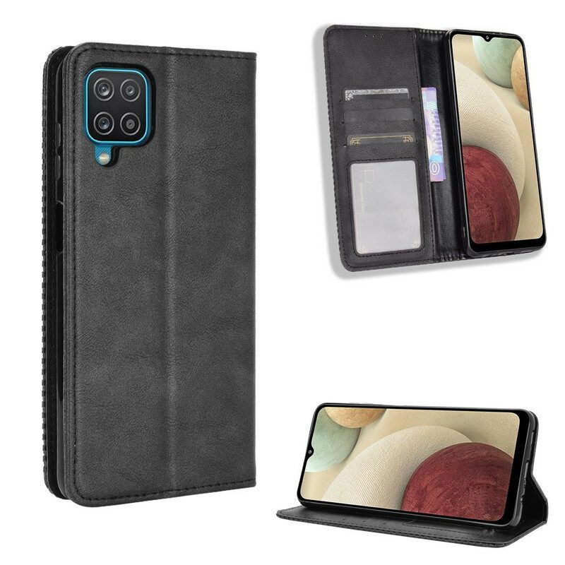 Bescherming Hoesje voor Samsung Galaxy M12 / A12 Folio-hoesje Gestileerd Vintage Leereffect