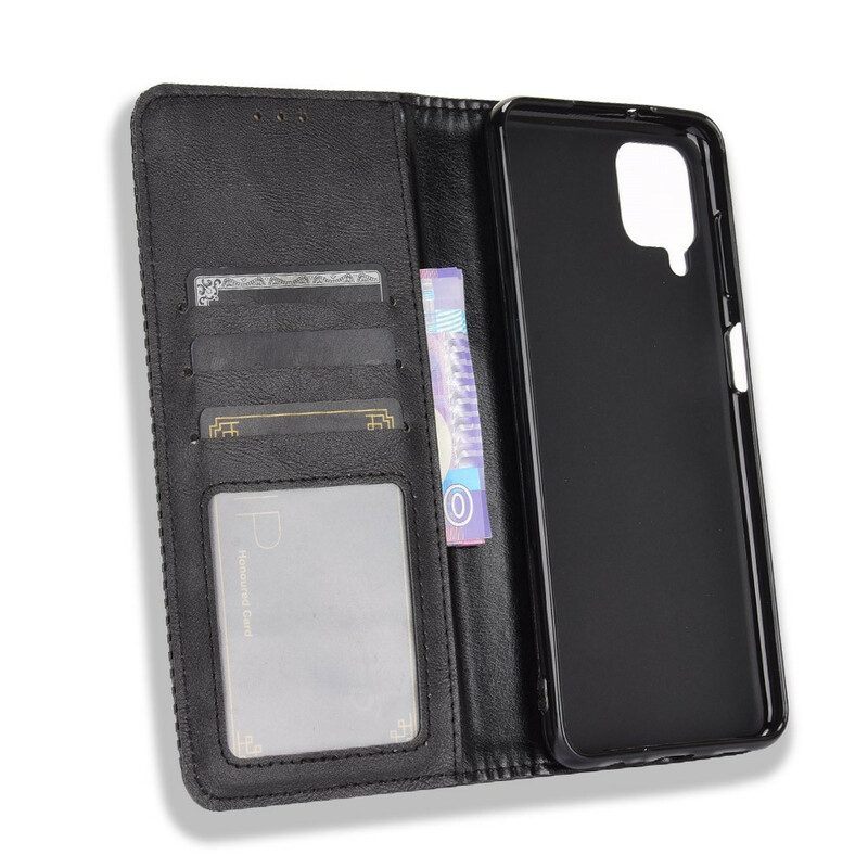 Bescherming Hoesje voor Samsung Galaxy M12 / A12 Folio-hoesje Gestileerd Vintage Leereffect