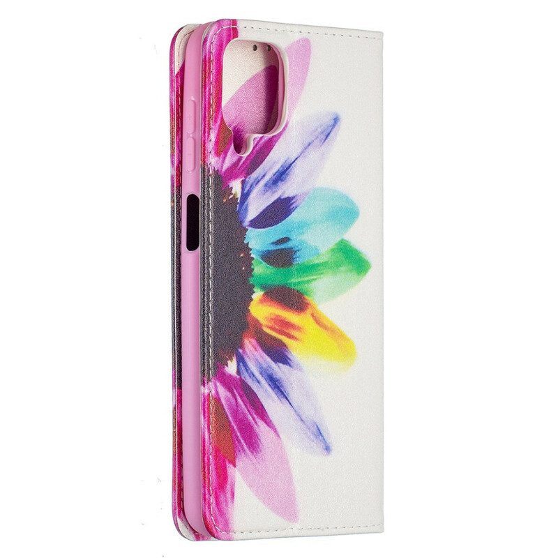 Bescherming Hoesje voor Samsung Galaxy M12 / A12 Folio-hoesje Waterverf Bloem