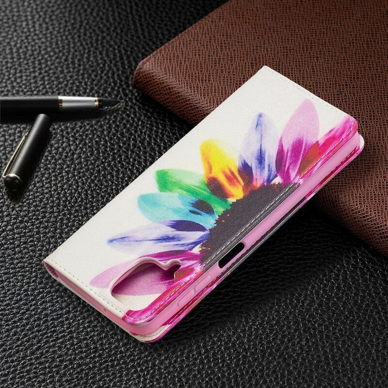 Bescherming Hoesje voor Samsung Galaxy M12 / A12 Folio-hoesje Waterverf Bloem