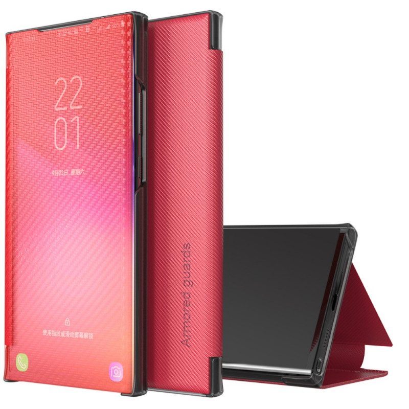 Bescherming Hoesje voor Samsung Galaxy S20 Plus / S20 Plus 5G Folio-hoesje Doorschijnende Koolstofvezel