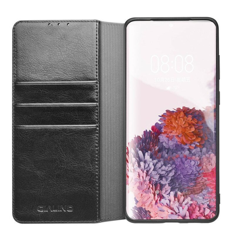 Bescherming Hoesje voor Samsung Galaxy S20 Plus / S20 Plus 5G Folio-hoesje Qialino Echt Leer