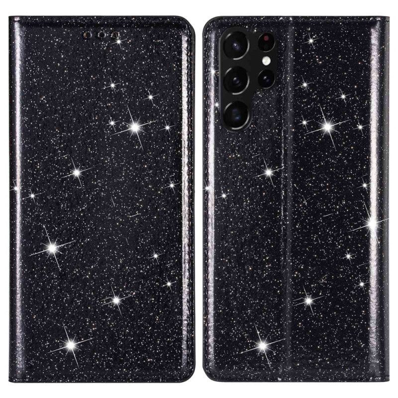 Bescherming Hoesje voor Samsung Galaxy S23 Ultra 5G Folio-hoesje Paillettenstijl