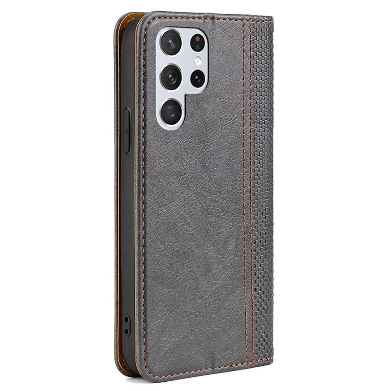 Bescherming Hoesje voor Samsung Galaxy S23 Ultra 5G Folio-hoesje Vintage-stijl