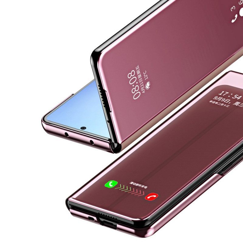 Bescherming Hoesje voor Samsung Galaxy Z Fold 4 Folio-hoesje Spiegel En Transparantie