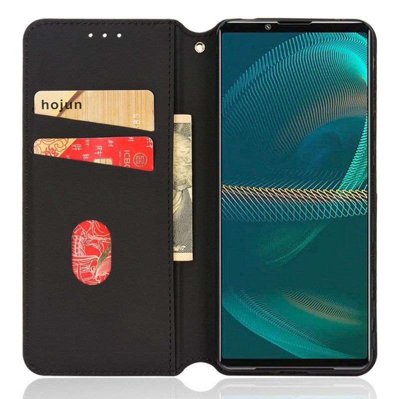 Bescherming Hoesje voor Sony Xperia 5 IV Folio-hoesje 3d Textuur