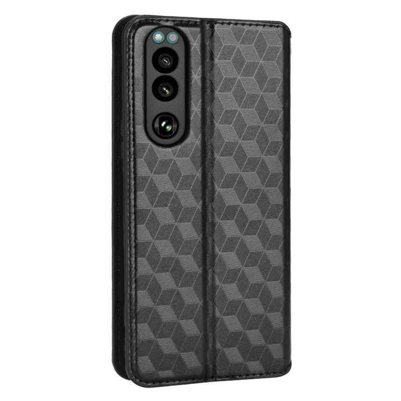 Bescherming Hoesje voor Sony Xperia 5 IV Folio-hoesje 3d Textuur