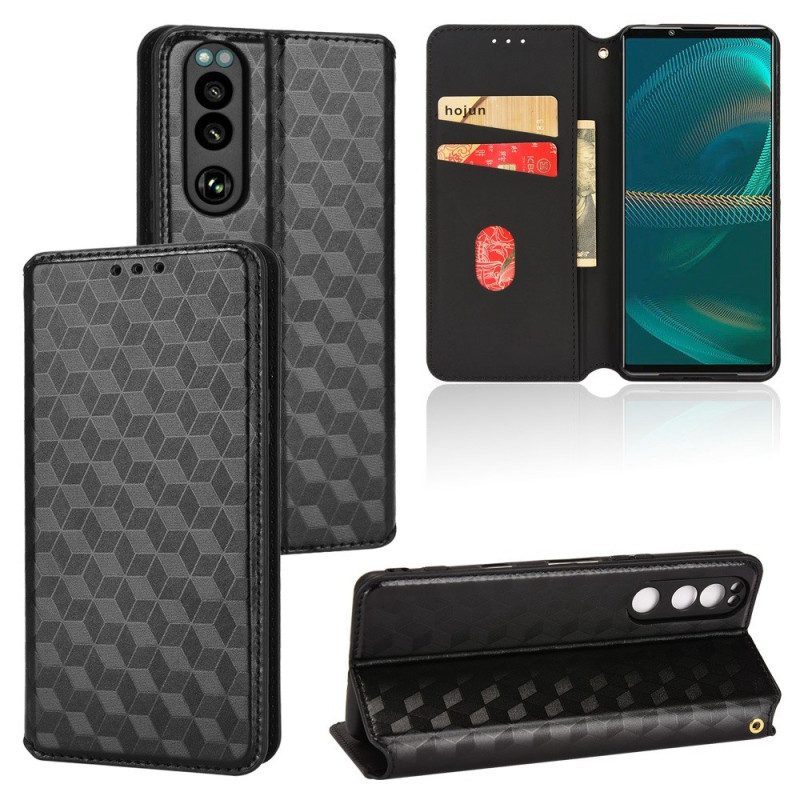 Bescherming Hoesje voor Sony Xperia 5 IV Folio-hoesje 3d Textuur