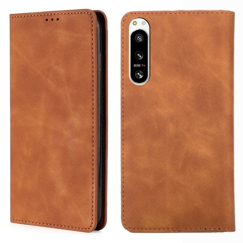 Bescherming Hoesje voor Sony Xperia 5 IV Folio-hoesje Elegant Kunstleer