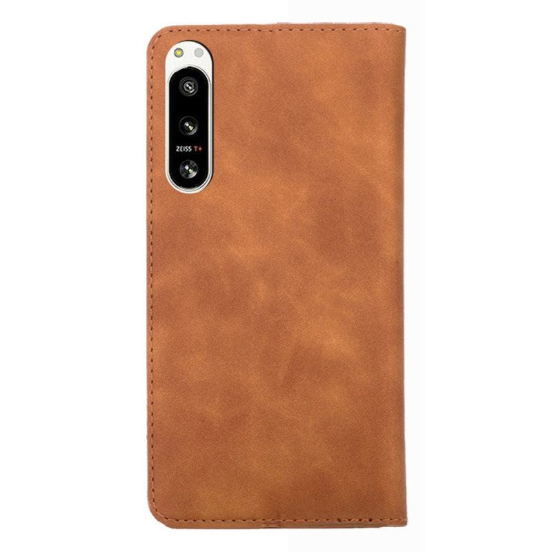 Bescherming Hoesje voor Sony Xperia 5 IV Folio-hoesje Elegant Kunstleer