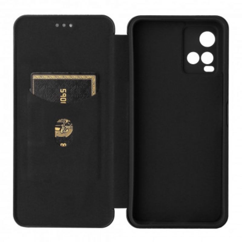 Bescherming Hoesje voor Vivo Y33s Folio-hoesje Gekleurde Koolstofsilicone