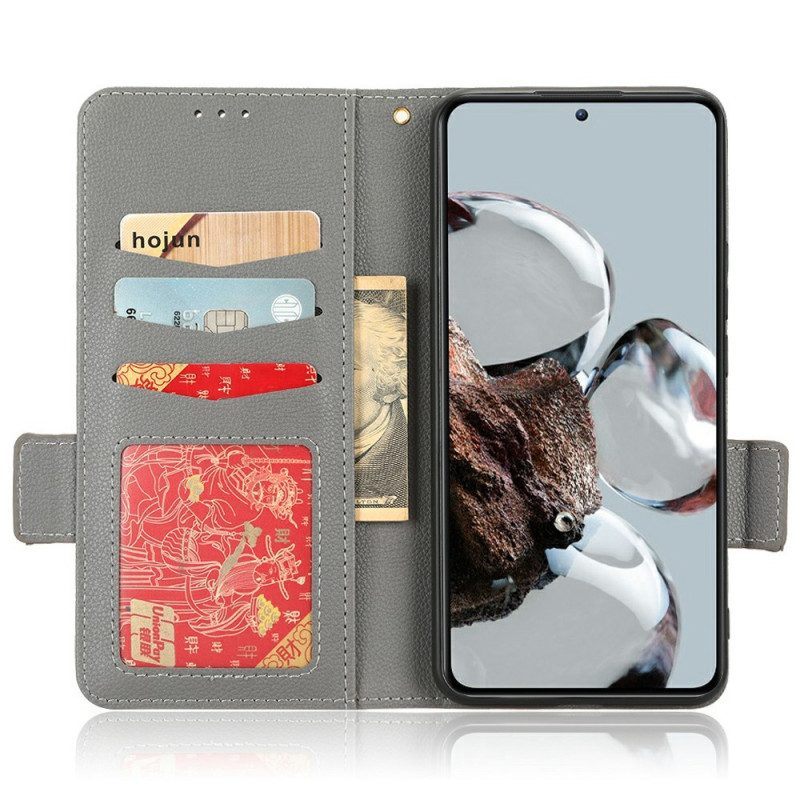 Bescherming Hoesje voor Xiaomi 12T / 12T Pro Folio-hoesje Leereffect Met Riem